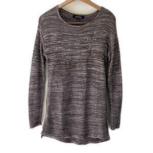ELLEN‎ TRACY Crew Neck Sweater Womens SMALL Marbled Heather Grey Stretch Tunic